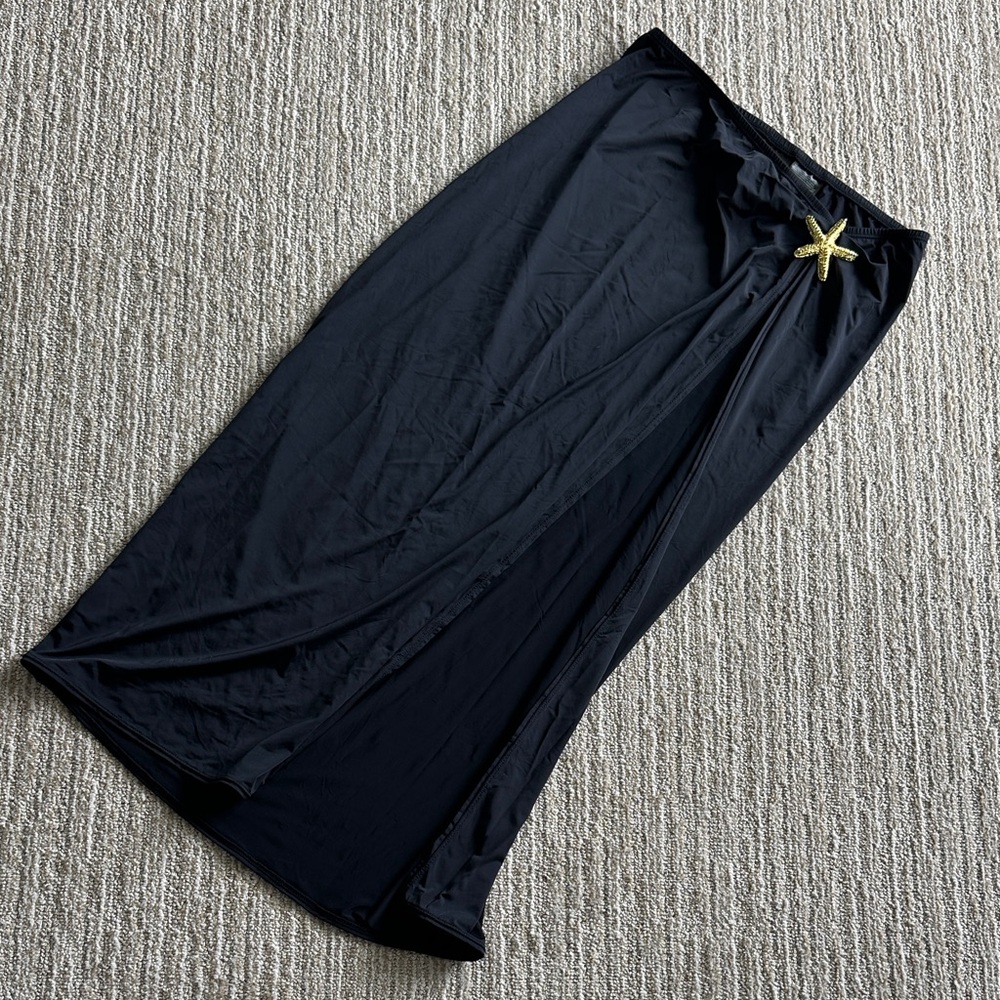 H&M Black skirt with slit for over swim small
